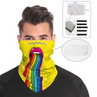 Rainbow Mouth Snood Face Mask Balaclava Scarf Cover | 2x - 50x Disposable Five Layer Filter Pads Available - WickyDeez