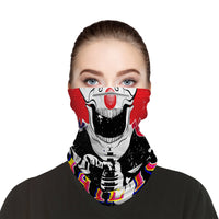 Red Nose Clown Snood Face Mask Balaclava Scarf Cover | 2x - 50x Disposable Five Layer Filter Pads Available - WickyDeez