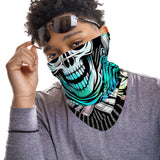 Cross-bone Skull Snood Face Mask Balaclava Scarf Cover | 2x - 50x Disposable Five Layer Filter Pads Available - WickyDeez