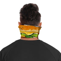 Burger Face Mask Bandana Scarf Cover | 2x - 50x Disposable Five Layer Filter Pads Available - WickyDeez