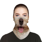 Fluffy Dog Snood Face Mask Balaclava Scarf Cover | 2x - 50x Disposable Five Layer Filter Pads Available - WickyDeez