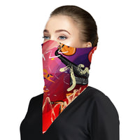 Trendy Saxophone Bandana Face Mask Scarf Cover | 2x - 50x Disposable Five Layer Filter Pads Available - WickyDeez