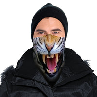 Roaring Tiger Bandana Face Mask Scarf Cover | 2x - 50x Disposable Five Layer Filter Pads Available - WickyDeez