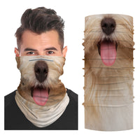 Fluffy Dog Snood Face Mask Balaclava Scarf Cover | 2x - 50x Disposable Five Layer Filter Pads Available - WickyDeez