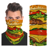 Burger Snood Face Mask Balaclava Scarf Cover | 2x - 50x Disposable Five Layer Filter Pads Available - WickyDeez