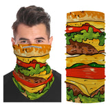 Burger Snood Face Mask Balaclava Scarf Cover | 2x - 50x Disposable Five Layer Filter Pads Available - WickyDeez