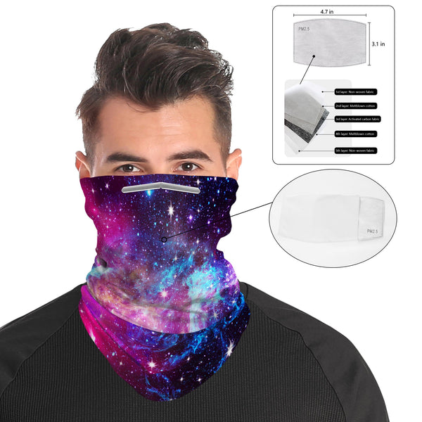 Galaxy Face Mask Balaclava Scarf Cover | 2x - 50x Disposable Five Layer Filter Pads Available - WickyDeez