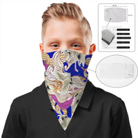 Children's Funky Pattern Face Mask Scarf Cover | 2x - 50x Disposable Five Layer Filter Pads Available - WickyDeez