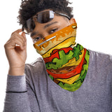 Burger Snood Face Mask Balaclava Scarf Cover | 2x - 50x Disposable Five Layer Filter Pads Available - WickyDeez