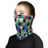 RockOn Snood Face Mask Balaclava Scarf Cover | 2x - 50x Disposable Five Layer Filter Pads Available - WickyDeez