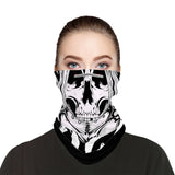 Skeleton Knight Skull Snood Face Mask Balaclava Scarf Cover | 2x - 50x Disposable Five Layer Filter Pads Available - WickyDeez