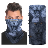 Blue Leopard Snood Face Mask Balaclava Scarf Cover | 2x - 50x Disposable Five Layer Filter Pads Available - WickyDeez