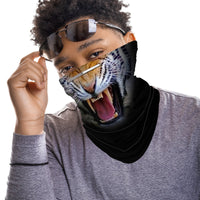 Roaring Tiger Face Mask Balaclava Scarf Cover | 2x - 50x Disposable Five Layer Filter Pads Available - WickyDeez