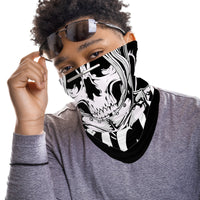 Skeleton Knight Skull Snood Face Mask Balaclava Scarf Cover | 2x - 50x Disposable Five Layer Filter Pads Available - WickyDeez