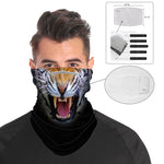 Roaring Tiger Face Mask Balaclava Scarf Cover | 2x - 50x Disposable Five Layer Filter Pads Available - WickyDeez