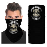 Vampire Skull Mouth Snood Face Mask Balaclava Scarf Cover | 2x - 50x Disposable Five Layer Filter Pads Available - WickyDeez