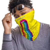 Rainbow Mouth Snood Face Mask Balaclava Scarf Cover | 2x - 50x Disposable Five Layer Filter Pads Available - WickyDeez