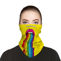 Rainbow Mouth Snood Face Mask Balaclava Scarf Cover | 2x - 50x Disposable Five Layer Filter Pads Available - WickyDeez