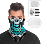 Cross-bone Skull Snood Face Mask Balaclava Scarf Cover | 2x - 50x Disposable Five Layer Filter Pads Available - WickyDeez