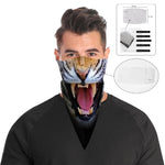 Roaring Tiger Bandana Face Mask Scarf Cover | 2x - 50x Disposable Five Layer Filter Pads Available - WickyDeez