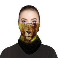 Lion Snood Face Mask Balaclava Scarf Cover | 2x - 50x Disposable Five Layer Filter Pads Available - WickyDeez