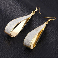 Trendy Rock Club Frosted Water Drop Earrings Jewellery Wedding Earrings Gold/Silver-Women's Accessories-WickyDeez