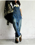 Women's Casual Loose Denim Overalls Ripped Hole Baggy Jeans Wide Leg Pants-Women's Tops-WickyDeez