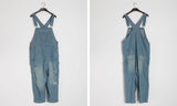 Women's Casual Loose Denim Overalls Ripped Hole Baggy Jeans Wide Leg Pants-Women's Tops-WickyDeez