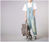 Women's Casual Loose Denim Overalls Ripped Hole Baggy Jeans Wide Leg Pants-Women's Tops-WickyDeez